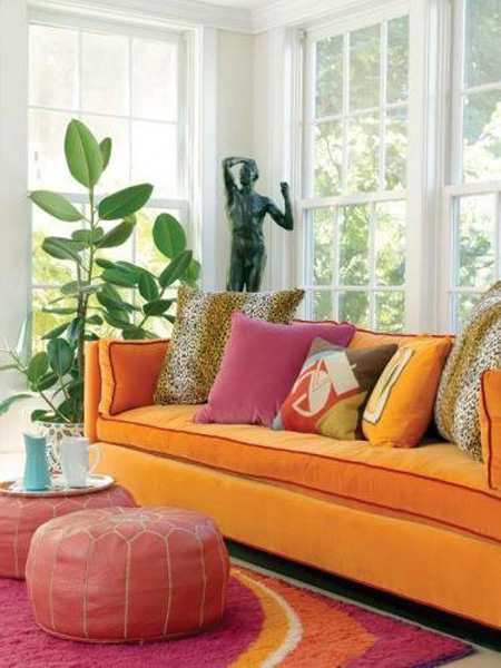 Phòng khách sinh động nhờ sofa màu sắc 5