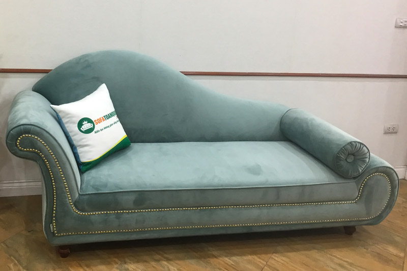 ghế sofa relax vải nhung màu xanh ngọc