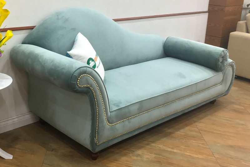 sofa relax chân gỗ màu xanh ngọc