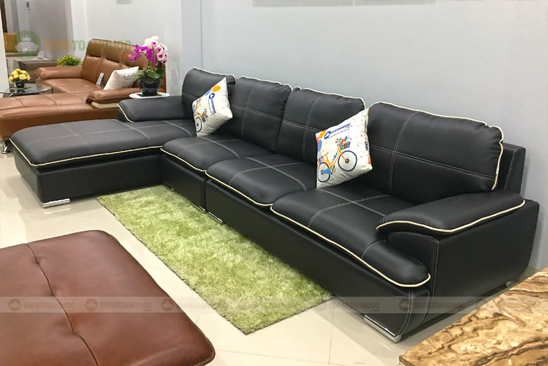 bộ sofa màu đen kích thước lớn