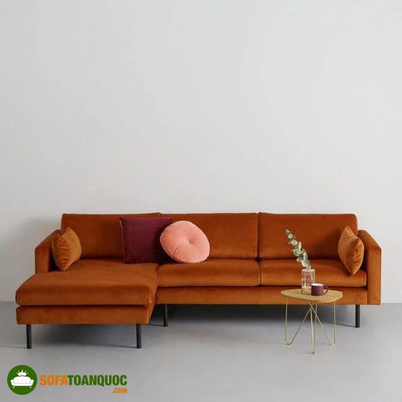 sofa góc màu cam
