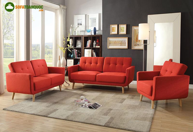 bộ ghế sofa màu đỏ đẹp