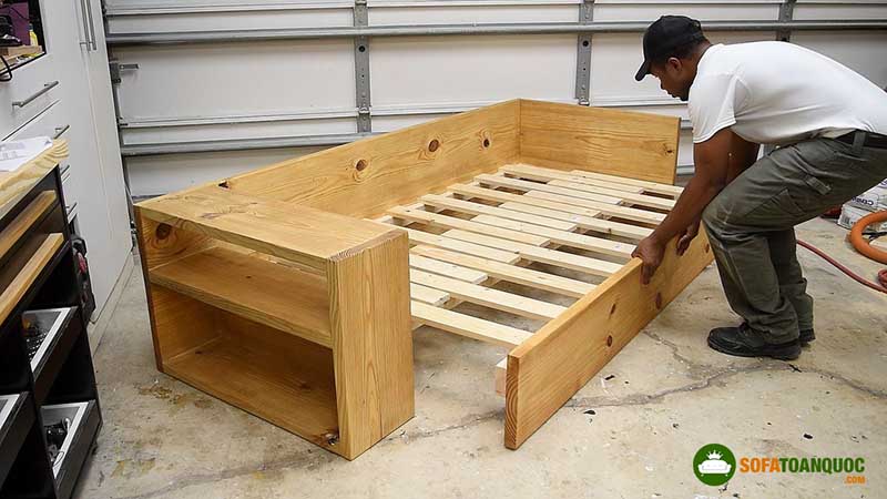 cách làm sofa giường gỗ kéo