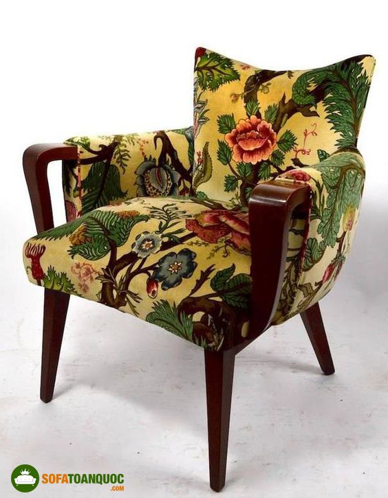 ghế sofa đơn bọc vải hoa