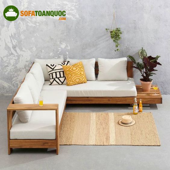 ghế sofa gỗ đệm cho phòng khách gia đình