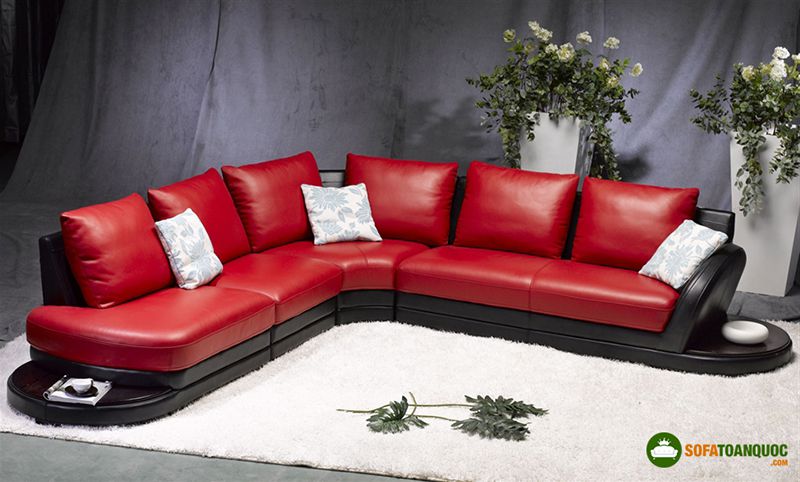 sofa góc màu đỏ đẹp