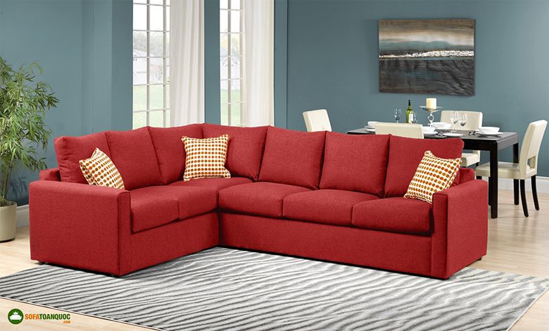 ghế sofa góc màu đỏ đẹp