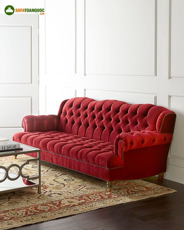 ghế sofa màu đỏ tân cổ điển