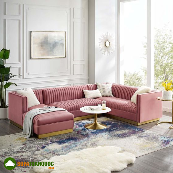ghế sofa màu hồng đẹp