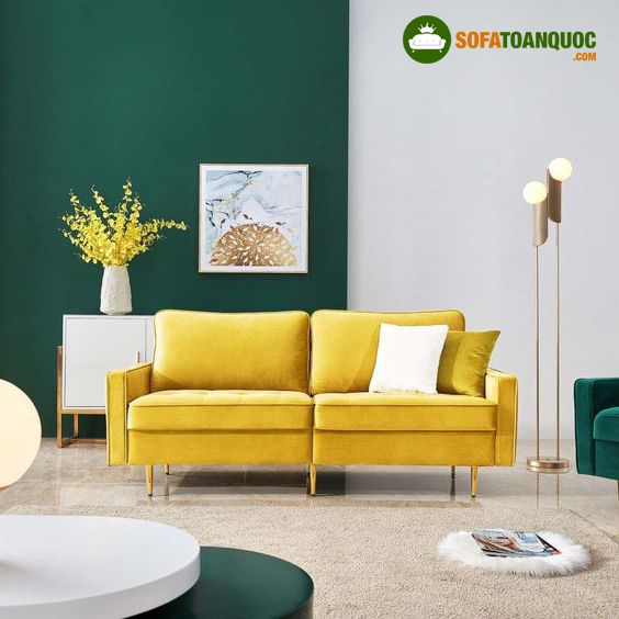 ghế sofa màu vàng chanh