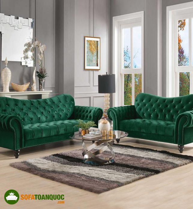 ghế sofa xanh lá cây đẹp