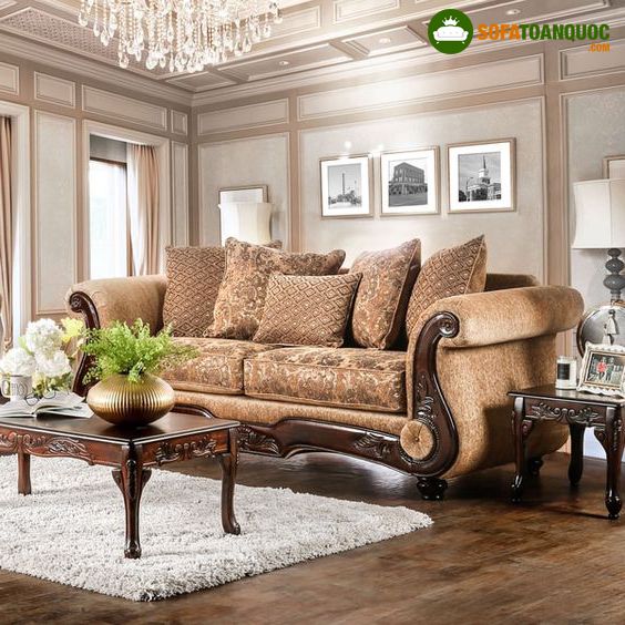 ghế sofa bọc vải phong cách vintage