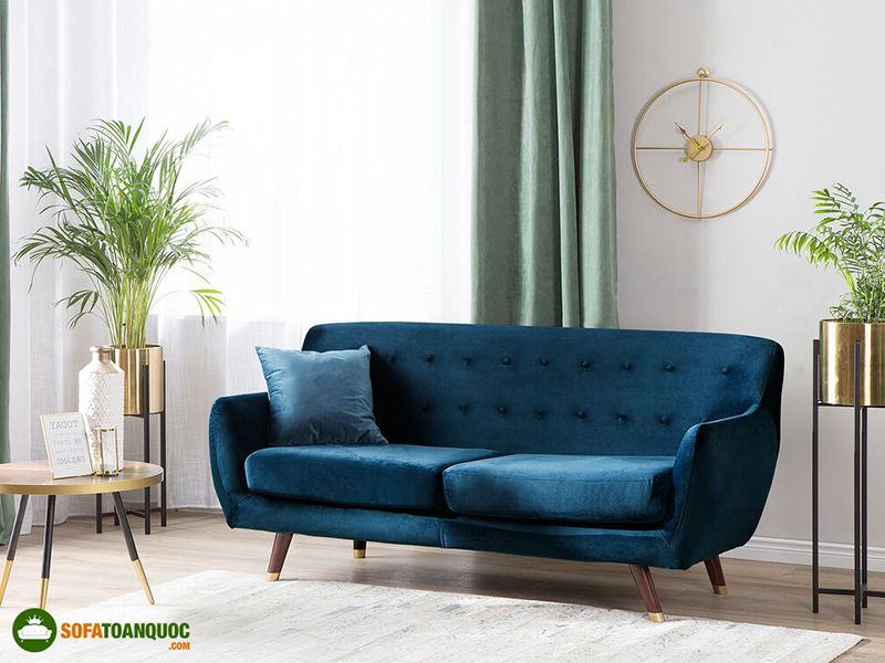 ghế sofa hiện đại màu xanh coban