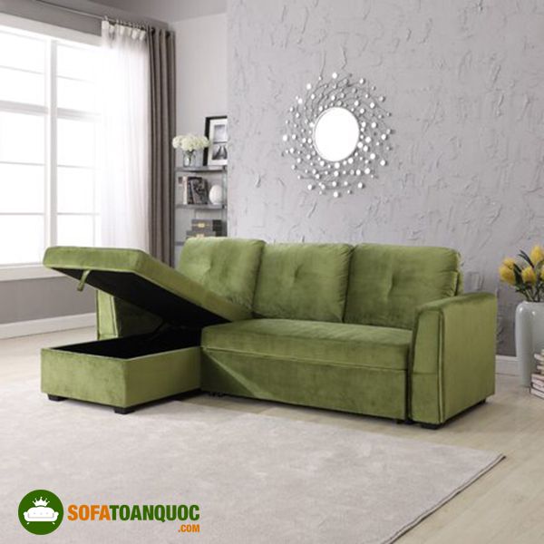 ghế sofa màu xanh rêu dạng góc