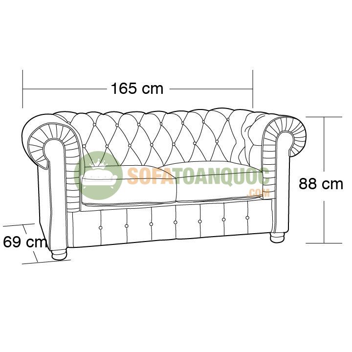 kích thước sofa tân cổ điển tham khảo