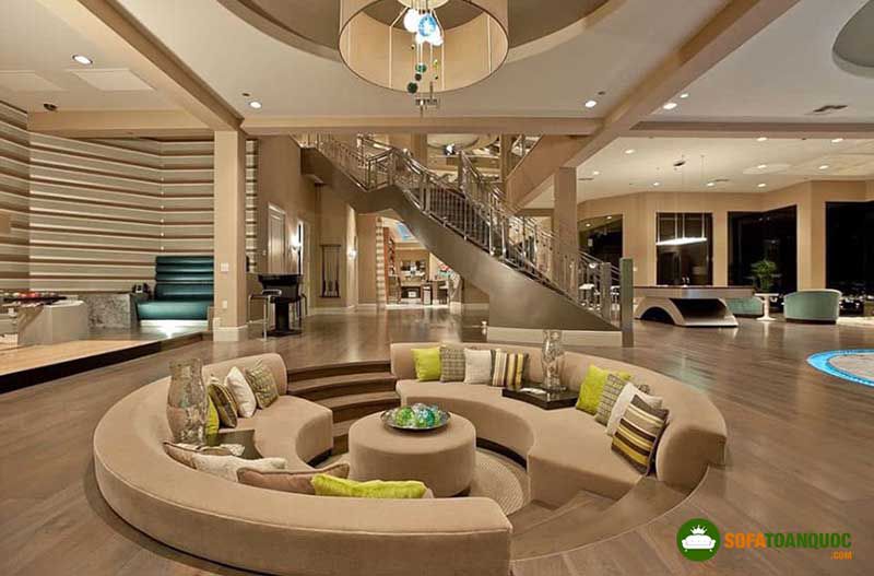 thiết kế phòng khách không sofa