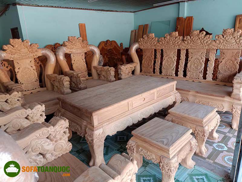 sofa gỗ nguyên khối đẹp chất lượng