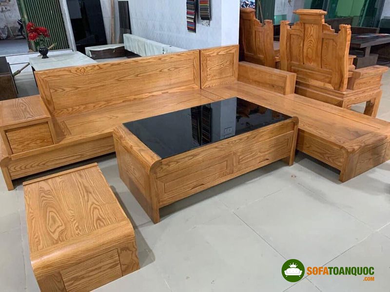 sofa gỗ hộp nguyên khối đẹp
