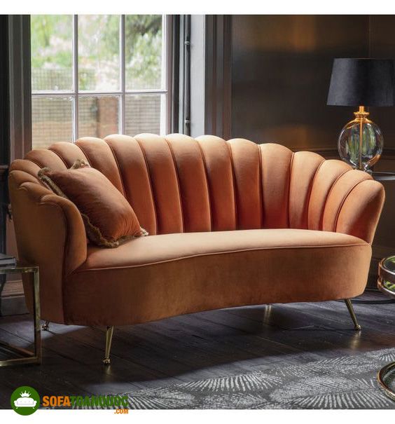 sofa màu cam vỏ sò