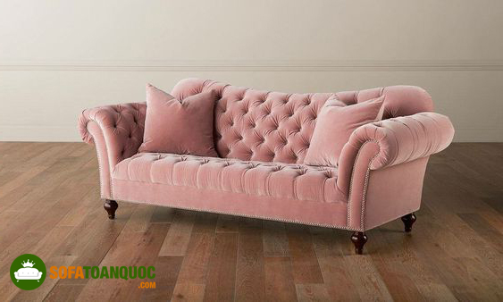 ghế sofa màu hồng tân cổ điển