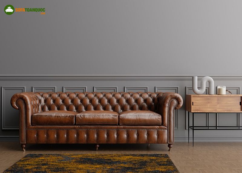 ghế sofa da nâu sơn tường màu gì