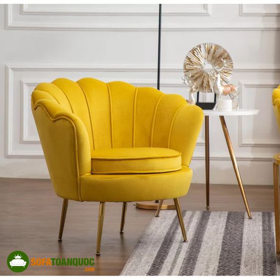 ghế sofa màu vàng đậm dạng sofa đơn