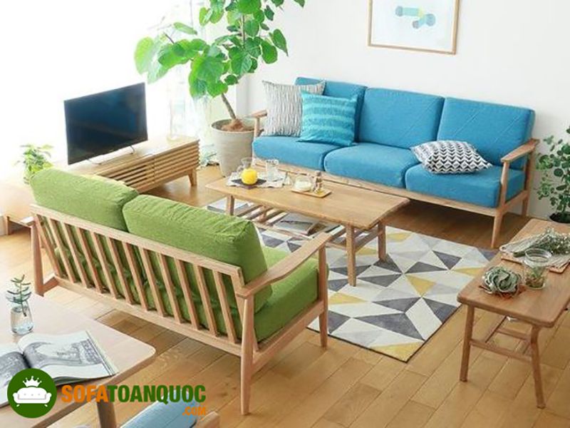 mẫu ghế sofa hiện đại nan gỗ