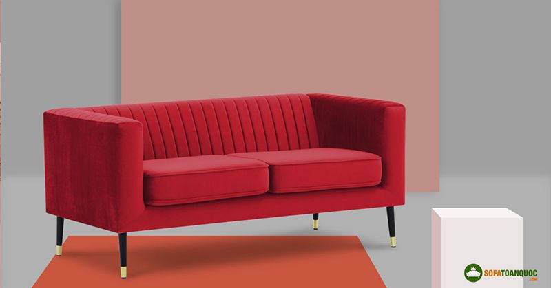 sofa màu đỏ văng dài đẹp