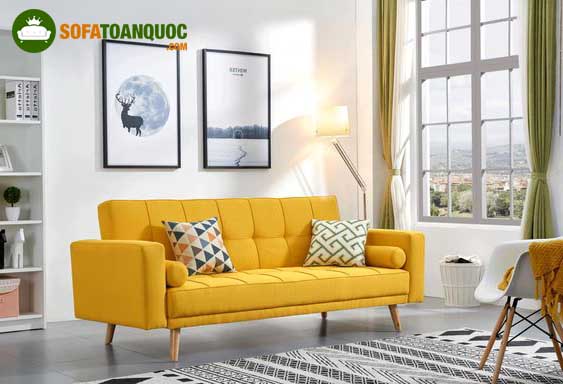 tường màu vàng chọn sofa màu gì