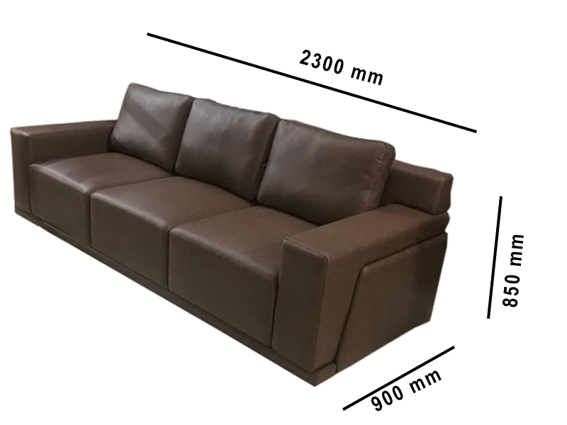 Mẫu ghế sofa hiện đại 3 chỗ 2m3 màu nâu mã 175
