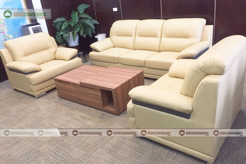 Bộ ghế sofa văn phòng giám đốc da nhập khẩu Indonesia mã 188