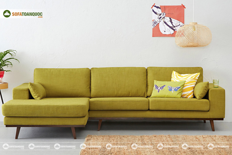 sofa góc trái màu vàng