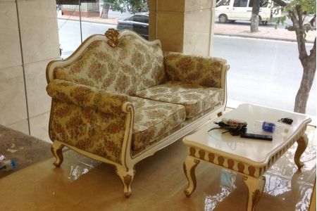 Mẫu ghế sofa văng nỉ tân cổ điển kiểu Pháp mã 05