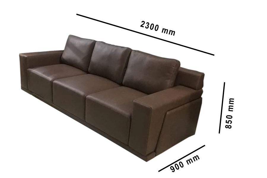 Mẫu ghế sofa hiện đại 3 chỗ 2m3 màu nâu mã 175